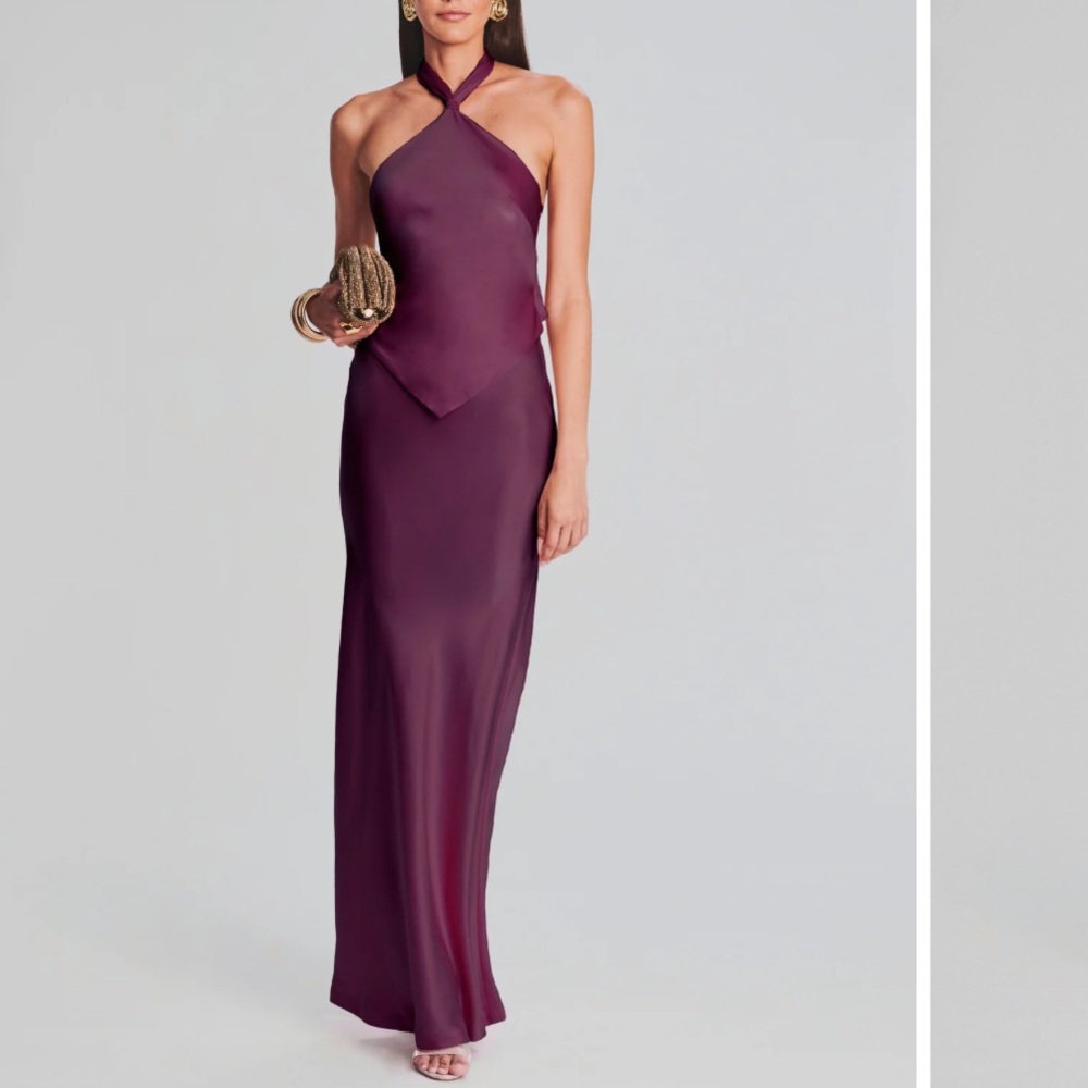 Retrofete Ester Dress Size XS Eggplant- Worn Once & Cleaned! Bridal/Fall Wedding